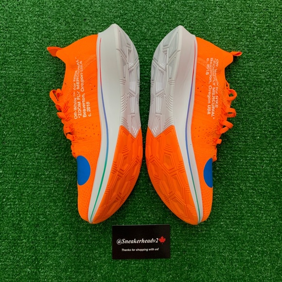 -Edm- 🍊*NEW* OFF-WHITE x Nike Zoom Fly Mercurial Total Orange 2018 (Sz 8) - Picture 5 of 16